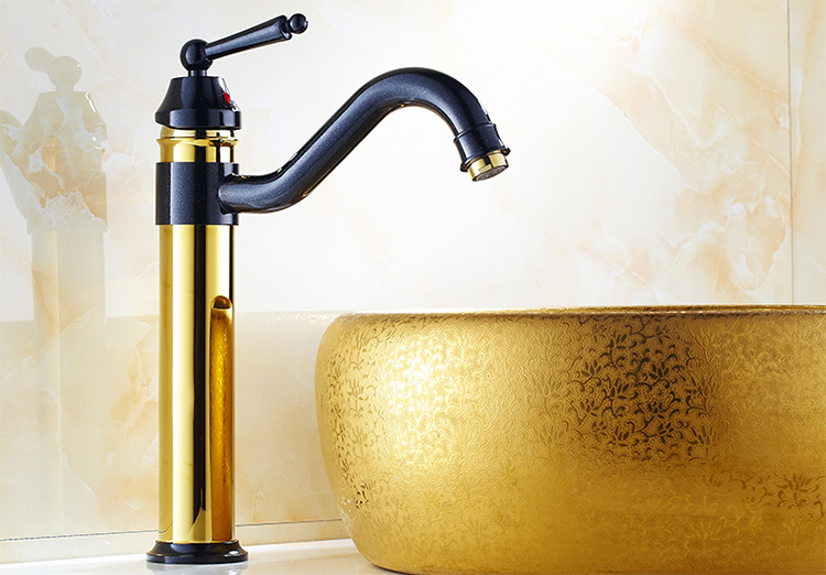 Casoria Antique 360 Rotatable Black/White Bathroom Faucet